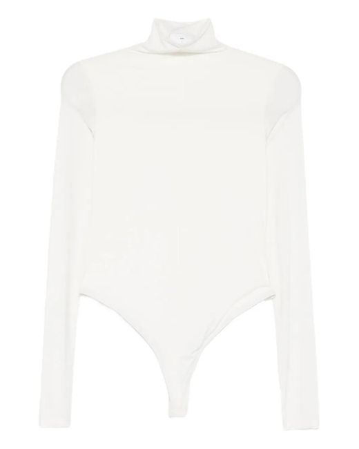Wardrobe NYC White Turtleneck Long-Sleeve Bodysuit