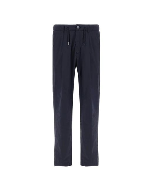 Herno Blue Drawstring-Waist Tapered Trousers for men