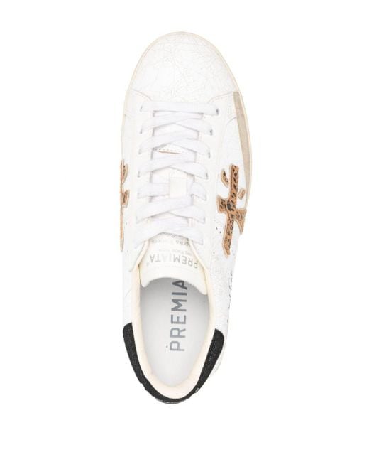 Premiata Stevend Sneakers Met Logopatch in het White