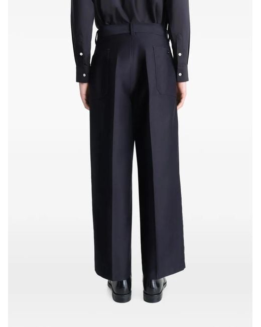 Lemaire Blue Button Pocket Trousers for men