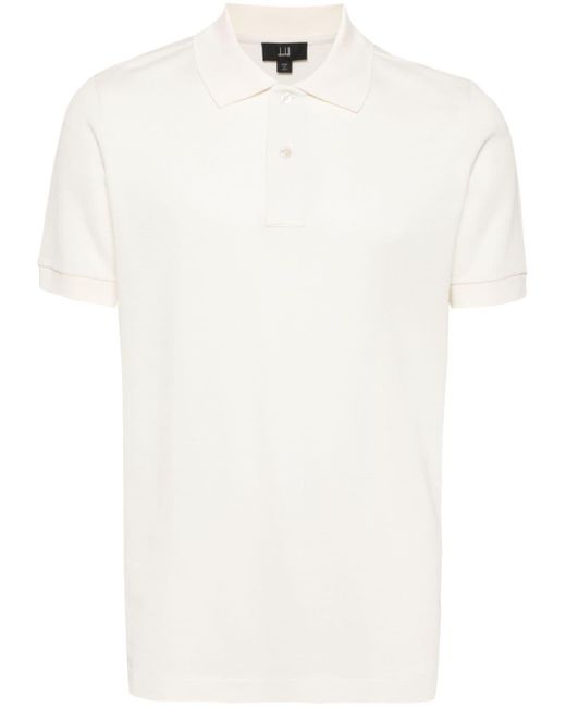 Dunhill White Piqué-weave Short-sleeve Polo Shirt for men