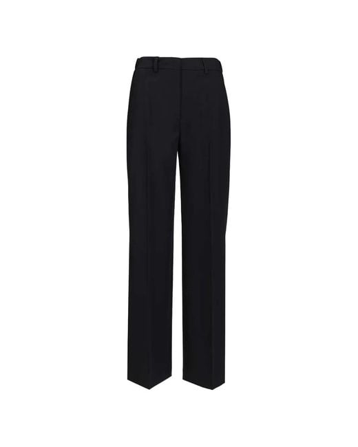 Al Duca D'aosta Black Pressed-Crease Wide-Leg Trousers