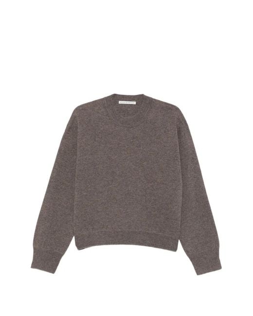Studio Nicholson Gray Fine-Knit Crew-Neck Sweater