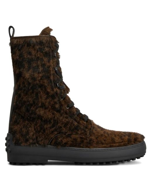 Tod's Brown Lace-Up Ankle Boots