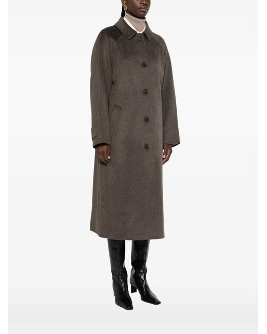 The Dynamis Studio Brown Single-Breasted Wool-Blend Coat