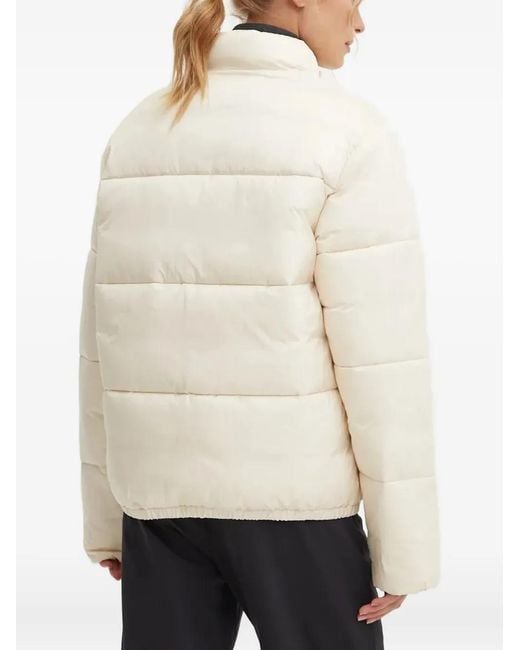 EA7 White High-Neck Quilted Jacket