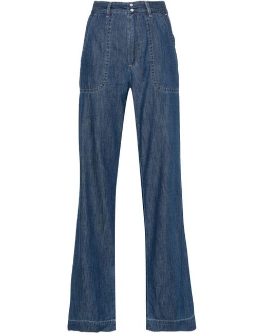 A.P.C. Blue High-rise Straight-leg Jeans