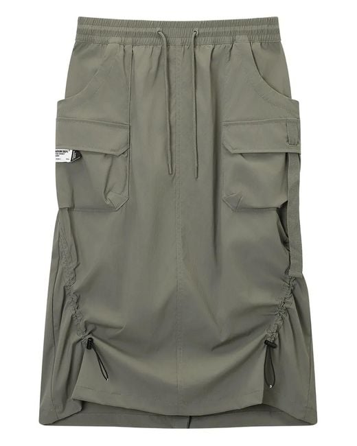 Musium Div. Gray Cargo-Pockets Midi Skirt