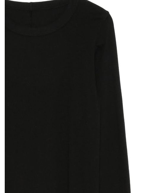 Rick Owens Black Long-Sleeve Tie-Detail Top