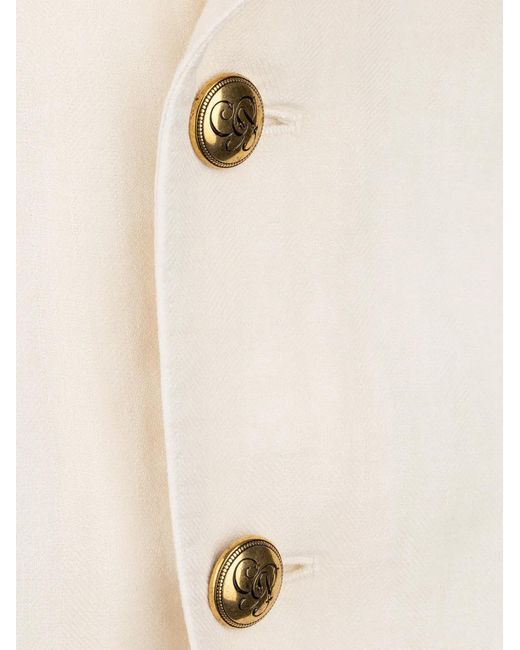 Gabriele Pasini Natural Logo-Embossed Buttoned Blazer for men