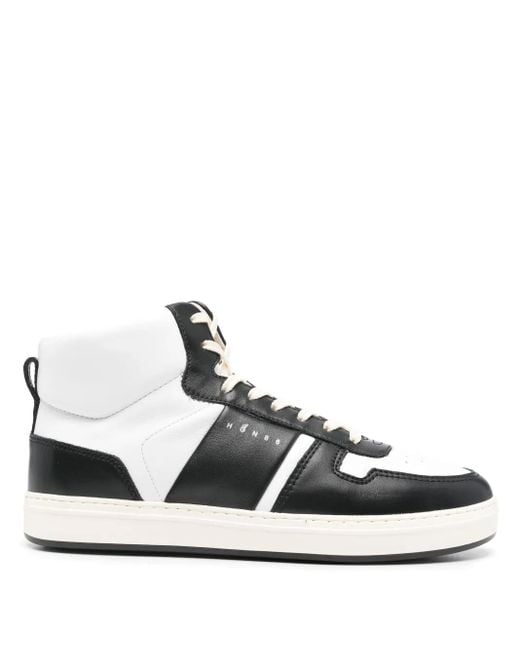 Hogan White High-Top Sneakers With Padded Collar And Lace-Up Closure for men