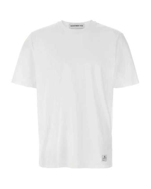 Department 5 White Logo-Patch Crew-Neck T-Shirt for men