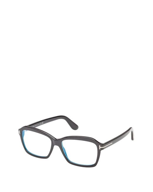 Tom Ford Black Rectangle-Frame Glasses
