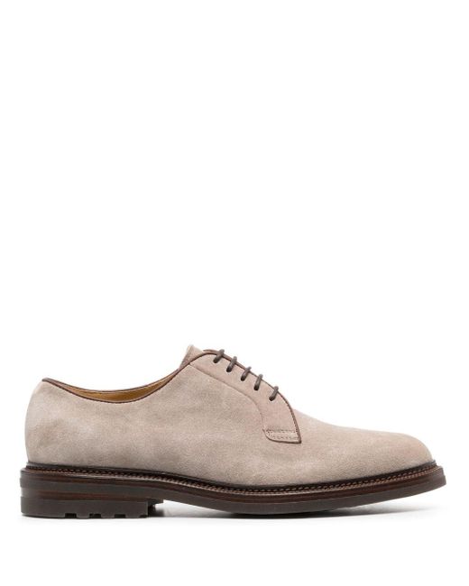 Brunello Cucinelli Derby-Schuhe aus Wildleder in Brown für Herren