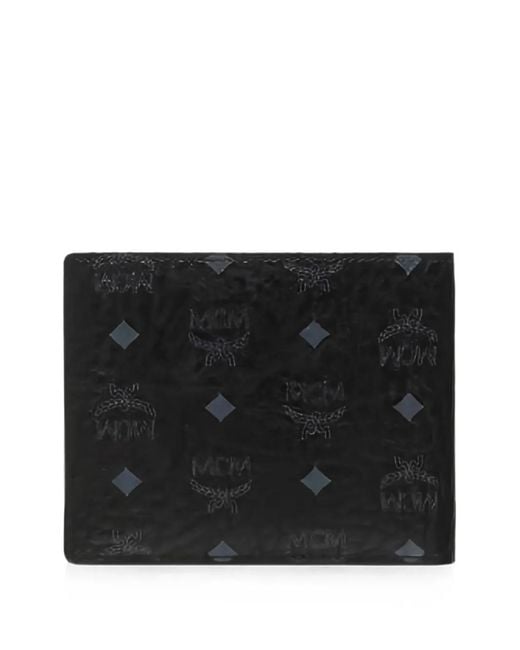 MCM Black Monogram-Print Bi-Fold Wallet for men