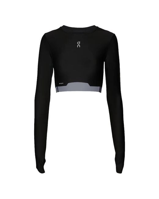On Shoes Black Train Cropped Top