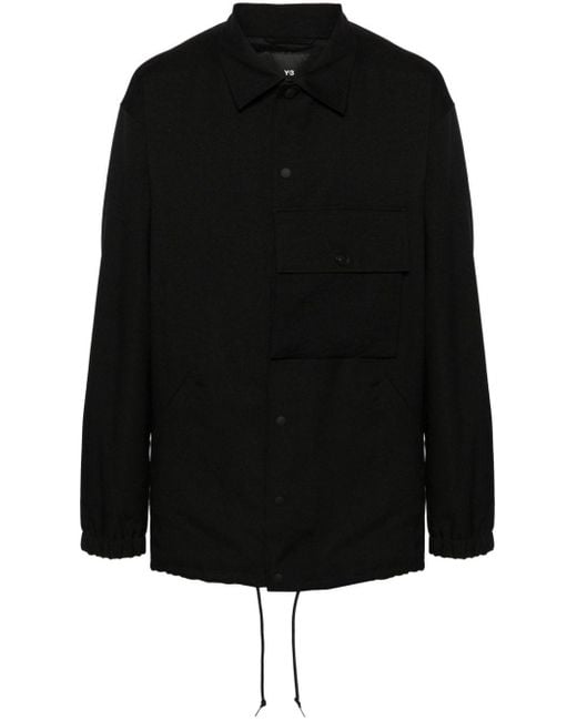 Y-3 Black Sport Uniform Coach Shirt Jacket for men