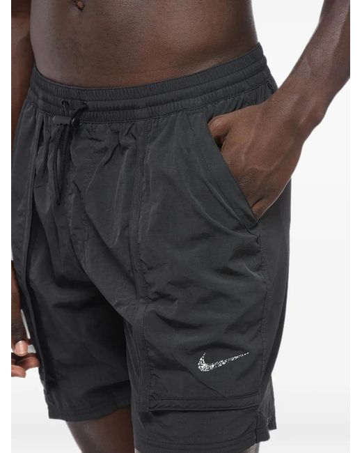 Nike Black Logo-Print Swim Shorts for men