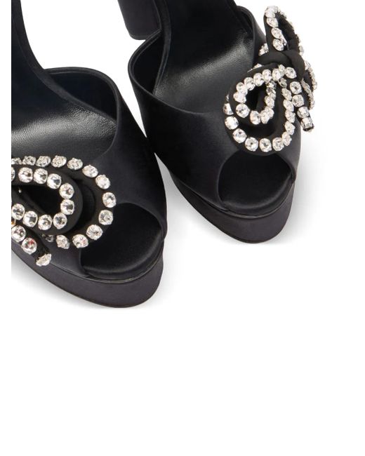 Casadei Black Julia Satin Platform 140