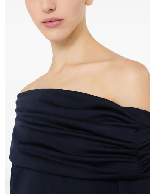 Max Mara Black Off-The-Shoulder Long-Sleeve Top