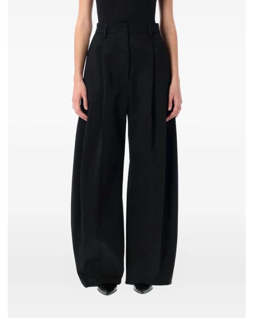 Thelatest Black Billie Pleated Wide-Leg Trousers