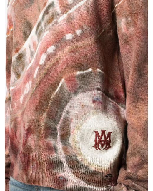 Amiri Brown M.A Tie-Dye Cashmere Sweater for men