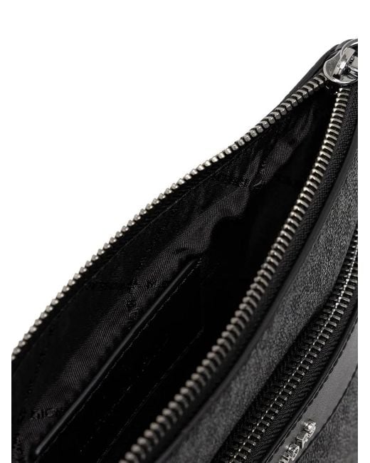 Michael Kors Black Hudson Monogram Messenger Bag for men
