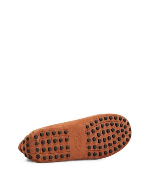 Tod's Brown Gommino Suede Loafers for men