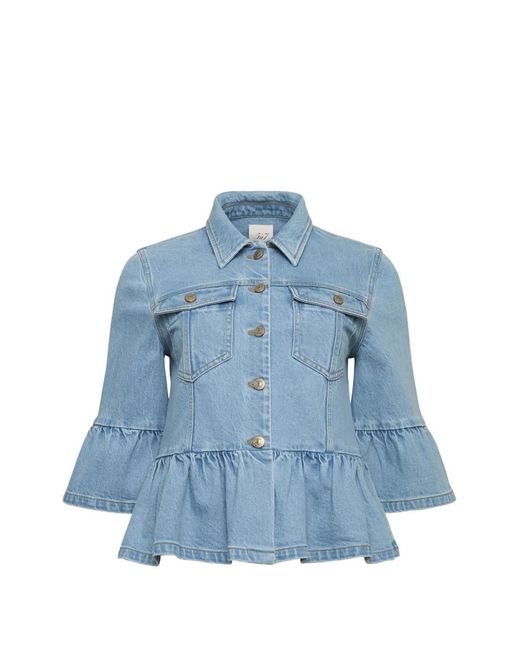 Cinq À Sept Blue Veste En Jean Mandie À Volants