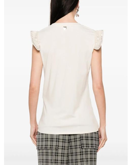 Twinset Natural Bead-Detailing T-Shirt