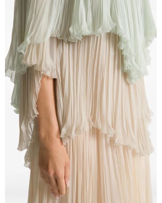 Alberta Ferretti White Silk Chiffon Dress