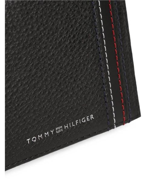 Tommy Hilfiger Black Leather Bi-Fold Wallet for men