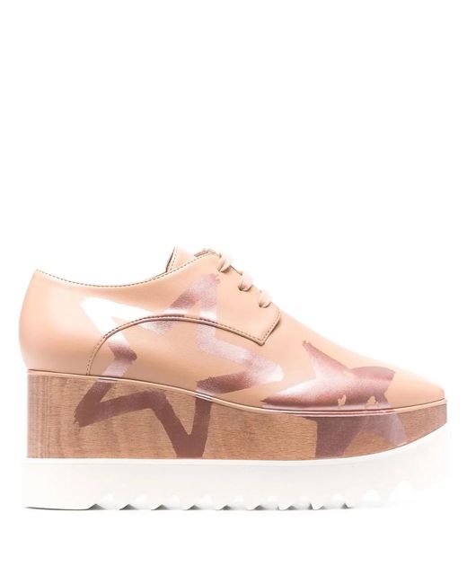 Stella McCartney Pink Elyse Star-Print Platform Shoes