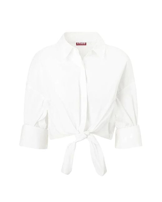 Staud White Lisa Crop Top