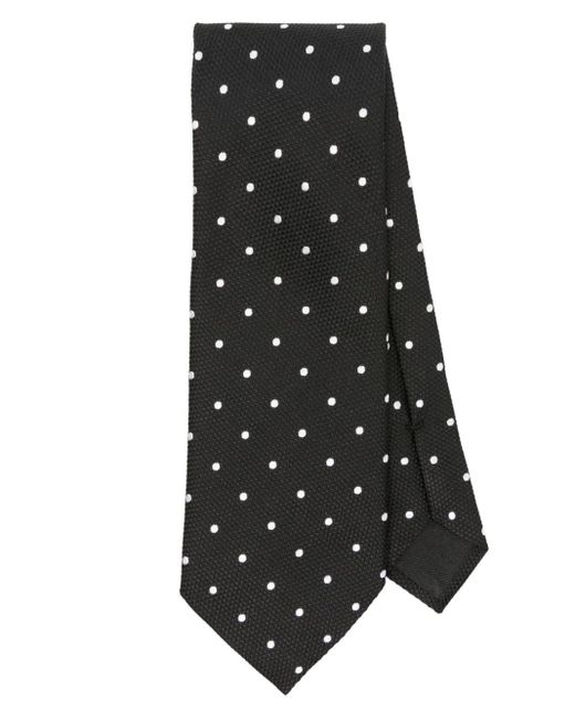 Tom Ford Black Polka Dot-jacquard Silk Tie for men