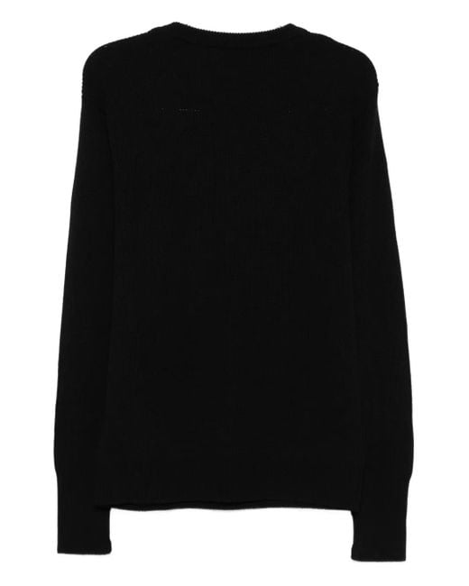 Barena Black Ribbed Crew-Neck Sweater for men