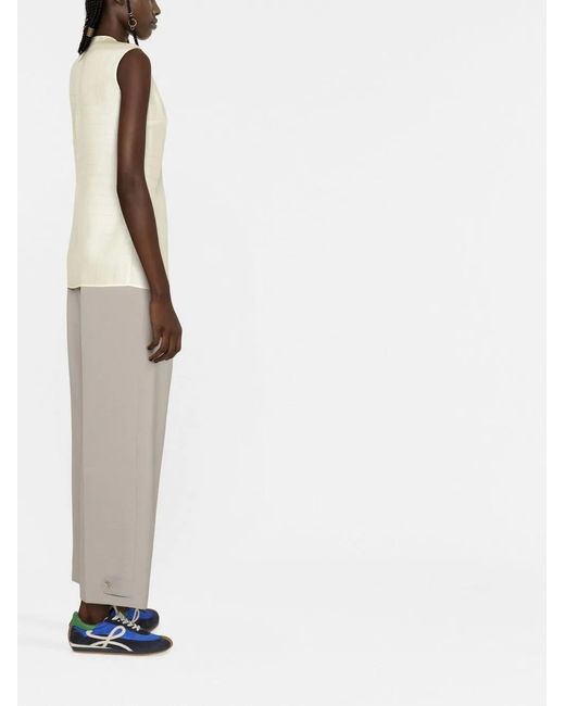 Stella McCartney Natural Sleeveless Silk Blouse