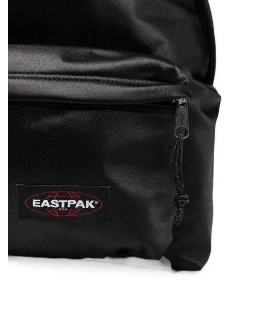 Eastpak Black Satin-Finish Logo-Patch Backpack for men