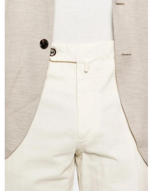 Berwich White Buttoned Trousers for men
