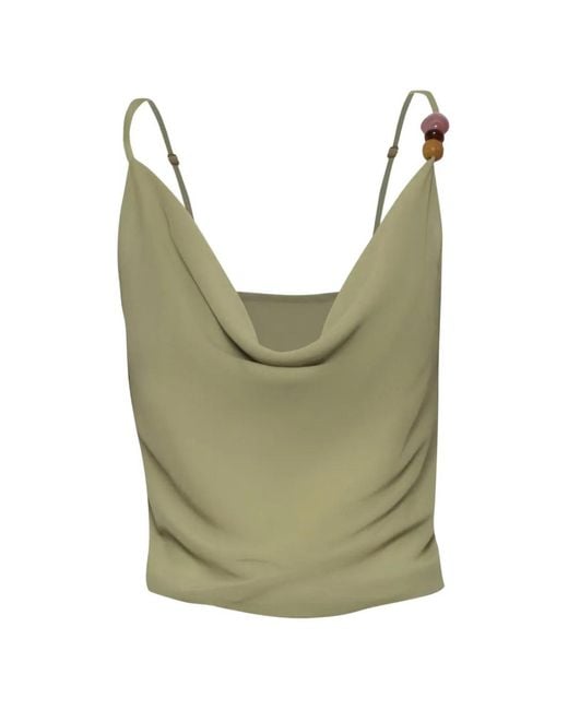 Baobab Green Carlota Stone-Embellished Top