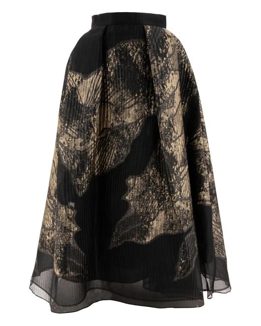 Elie Saab Black Pleated Skirt