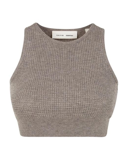 Fear Of God Gray "womens Waffle" Sport Tank Clothing