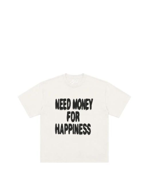 Melt White Slogan-Print Cotton T-Shirt for men