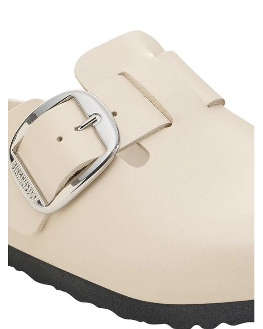 Birkenstock White Mules Boston À Boucle