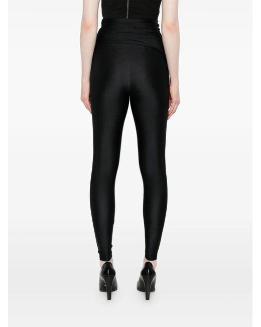 ANDAMANE Black Vicki Draped-Waist Leggings