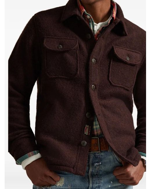 Polo Ralph Lauren Brown Felted Shirt Jacket for men