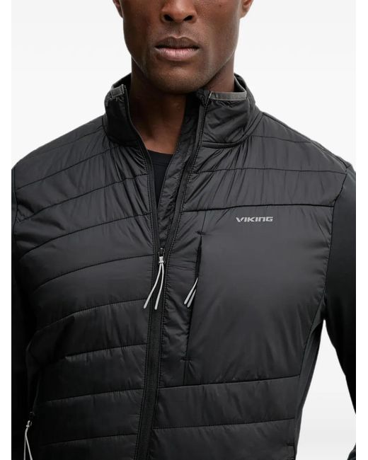Viking Black Quilted Panel-Detail Jacket for men