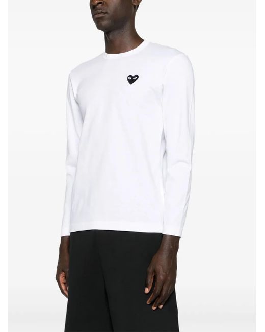 COMME DES GARÇONS PLAY T-Shirt Met Hartpatch in het White
