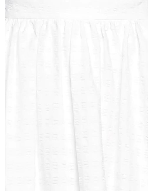 MSGM White Ruffled Mid Skirt