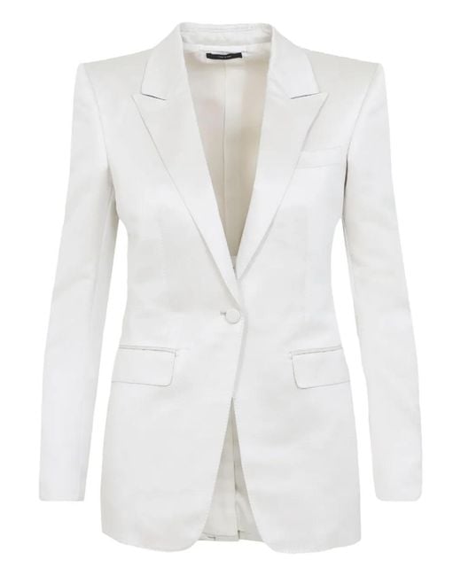 Tom Ford White Duchess Single-Breasted Blazer